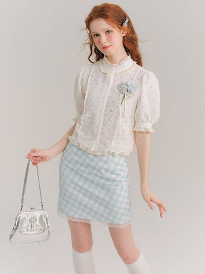 Jacquard Lace Short Sleeve Shirt