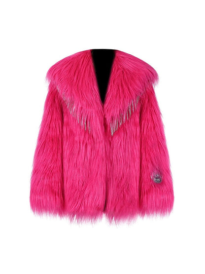 Eco-Friendly Long Hair Fur Jacket