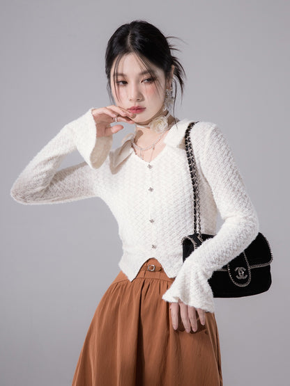 Feather Touch Hollow Knit Sweater