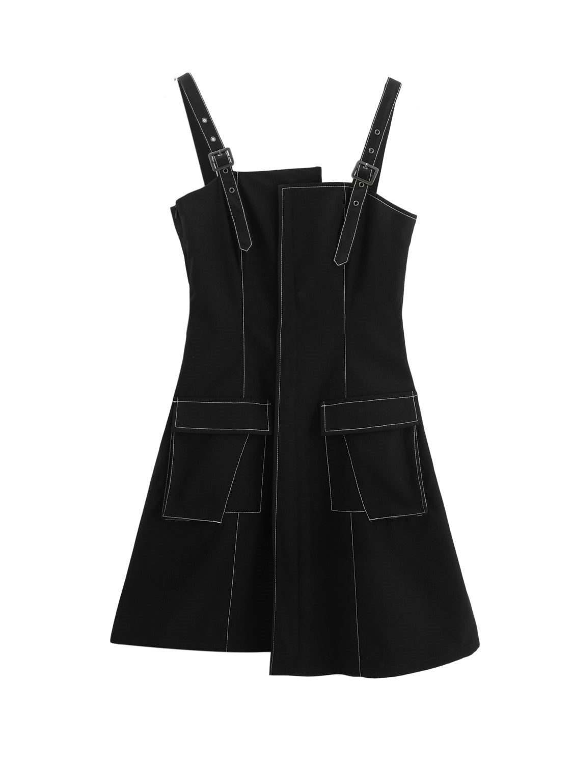 IRREGULAR A-LINE SUSPENDER ONE-PIECE