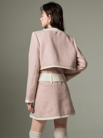 Chic Tweed Short Jacket &amp; Slip Skirt