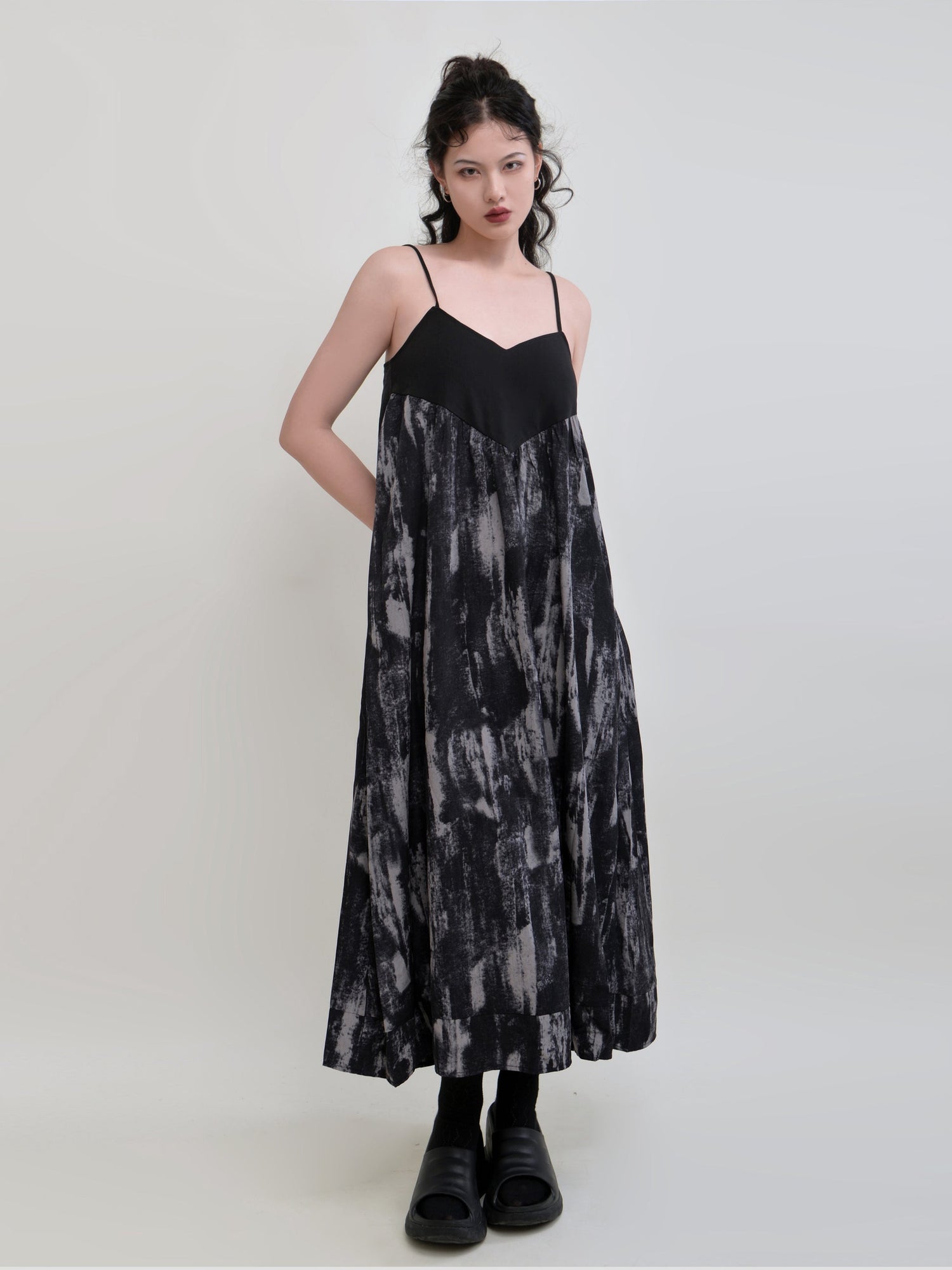 Ink Printing Suspender Dress