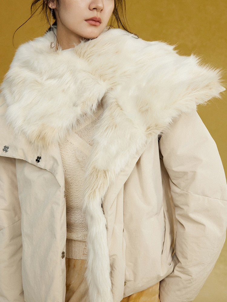 Detachable Fur Collar Short Down Jacket