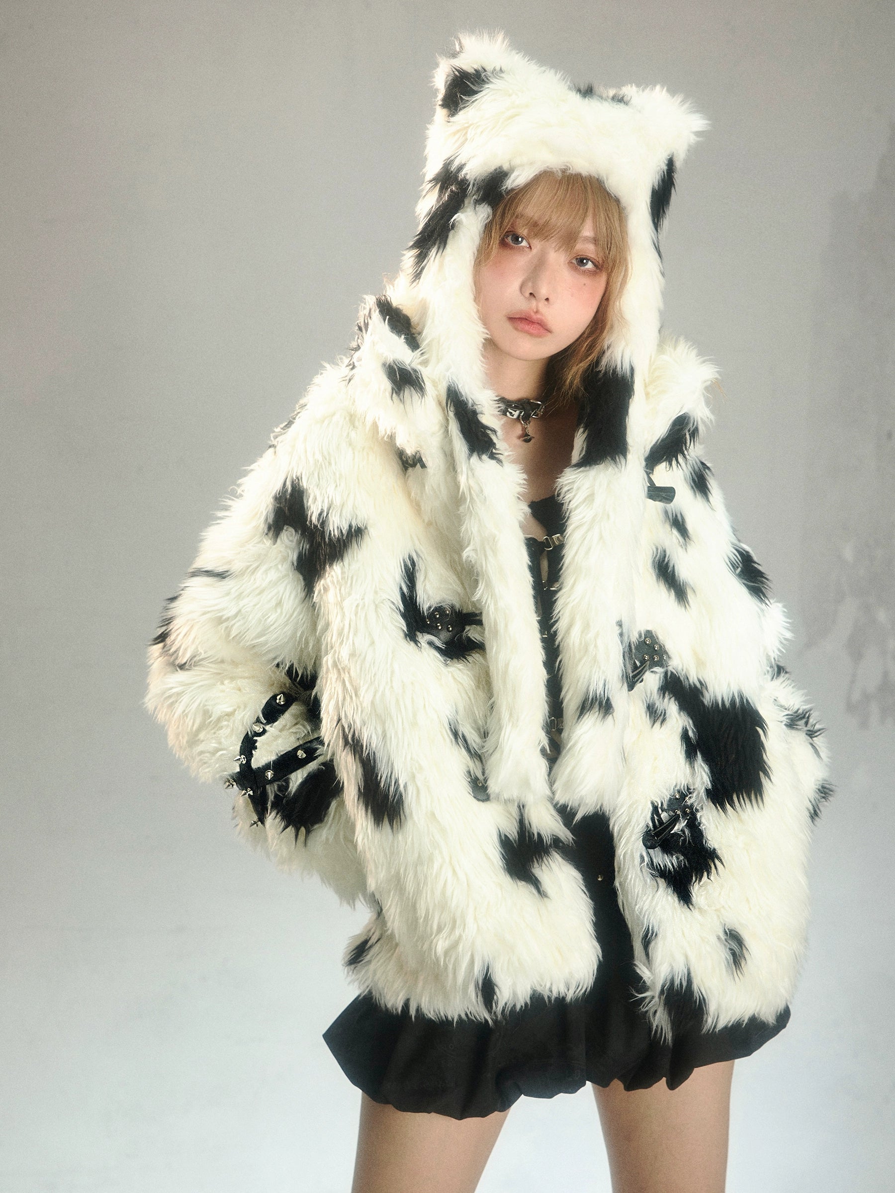 Rivet Eco-friendly Fur Furry Short Jacket