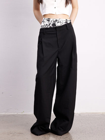 Nichi Straight Paint High-Waist Pants