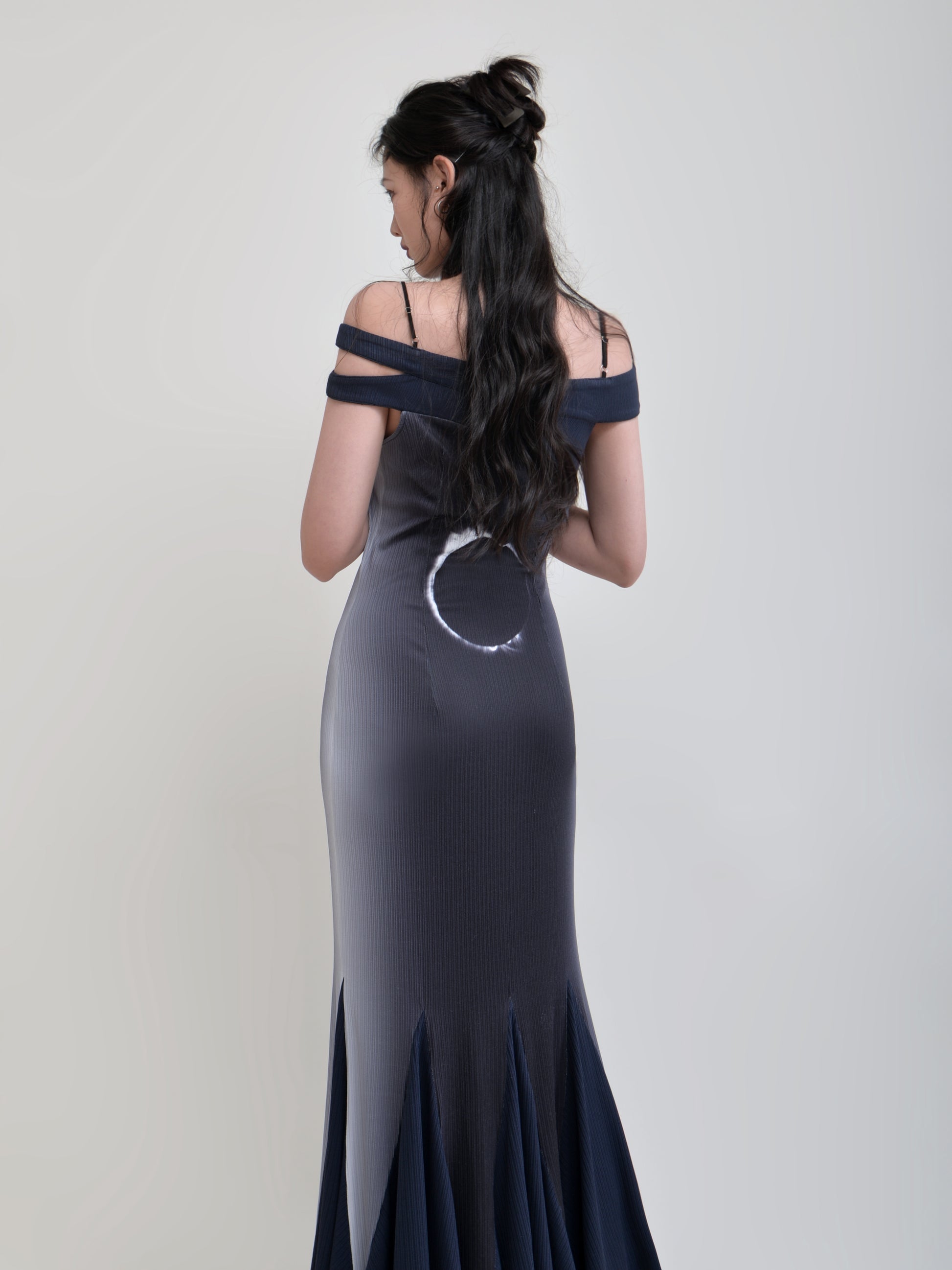 Gedruckte Nähte Hosenträger Elastic Mermaid Kleid