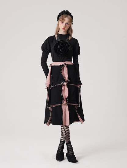 Three-dimensional Tailoring Rose Petal Skirt