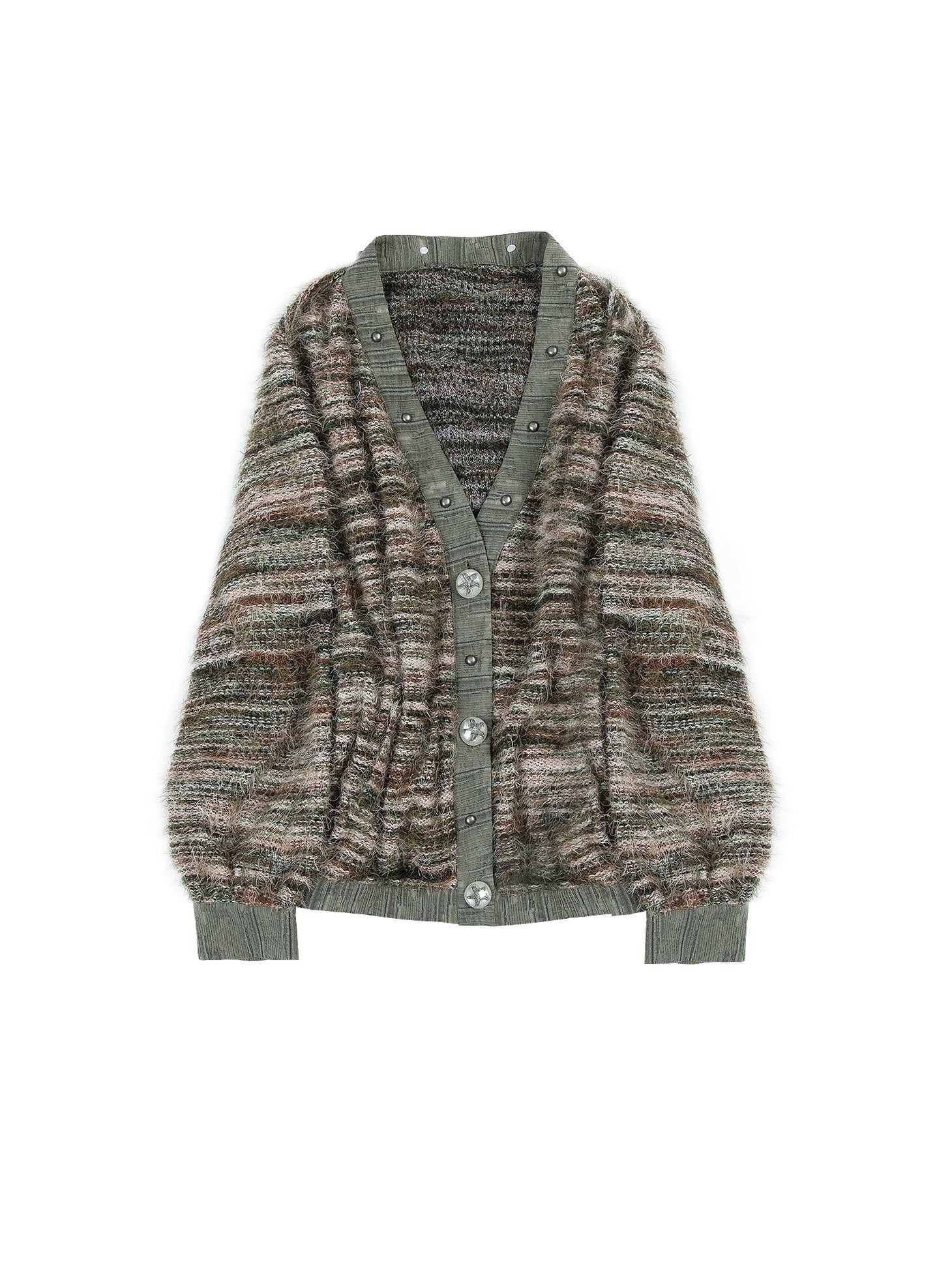 Border Loose And Lazy V-neck Knitted Cardigan