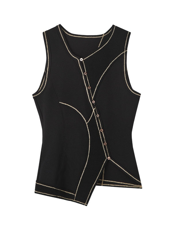 Bicolor Bumper Stitching Vest