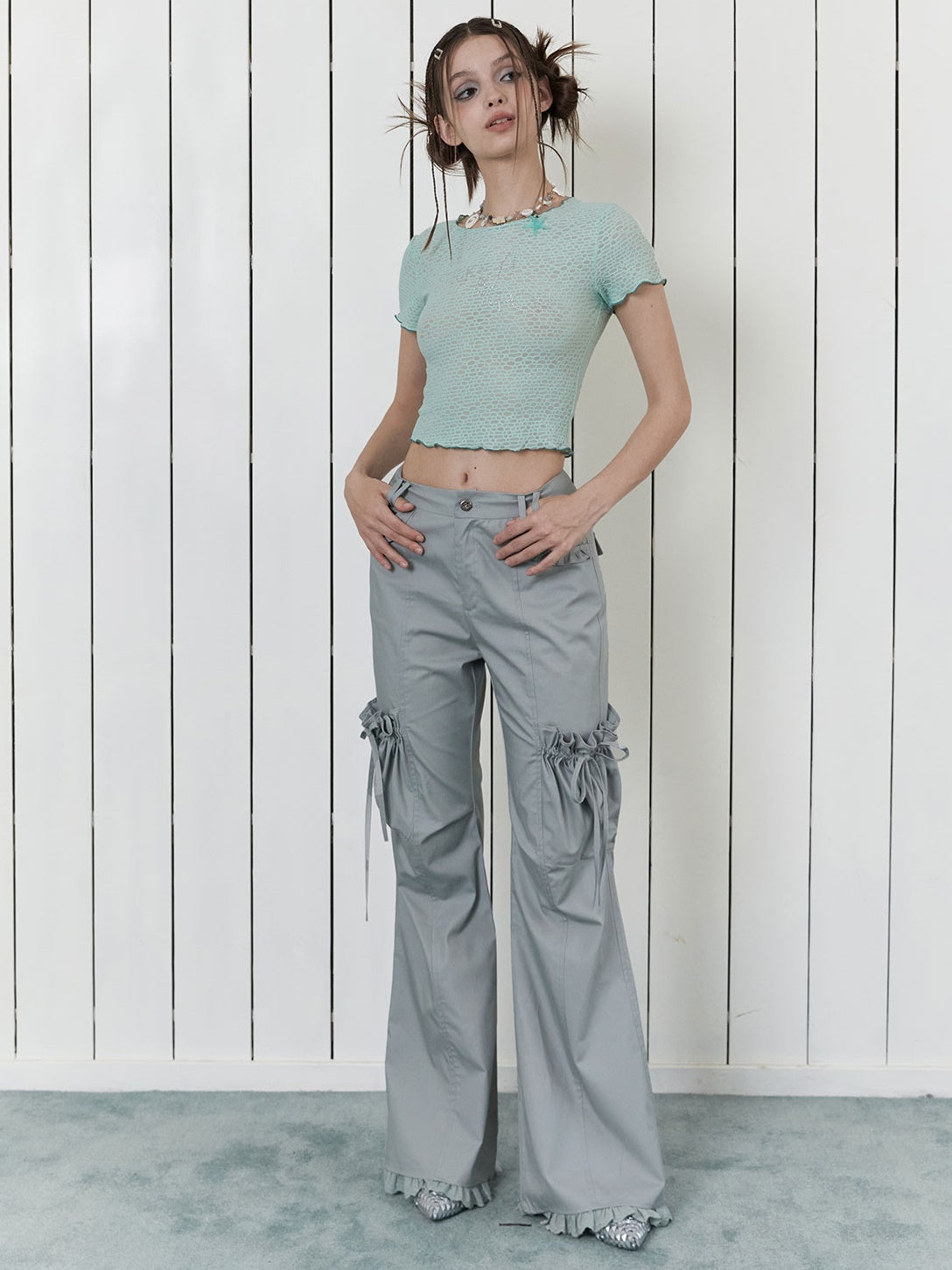 Casual Edge Frill Flare Pants