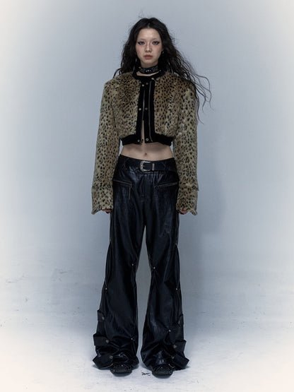 Street Rivets Loose Leather Pants