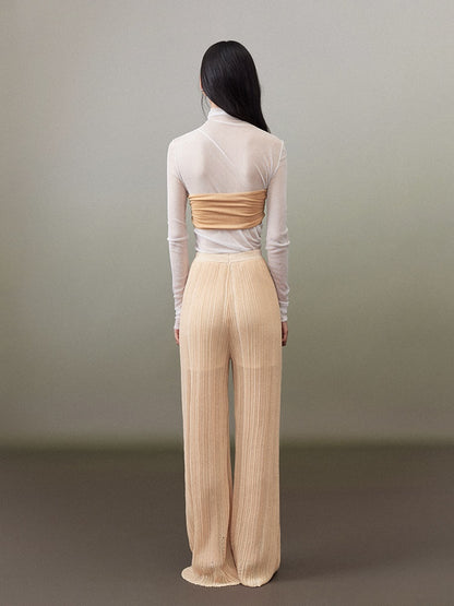 Straight Casual Knitted Wide-leg Pants