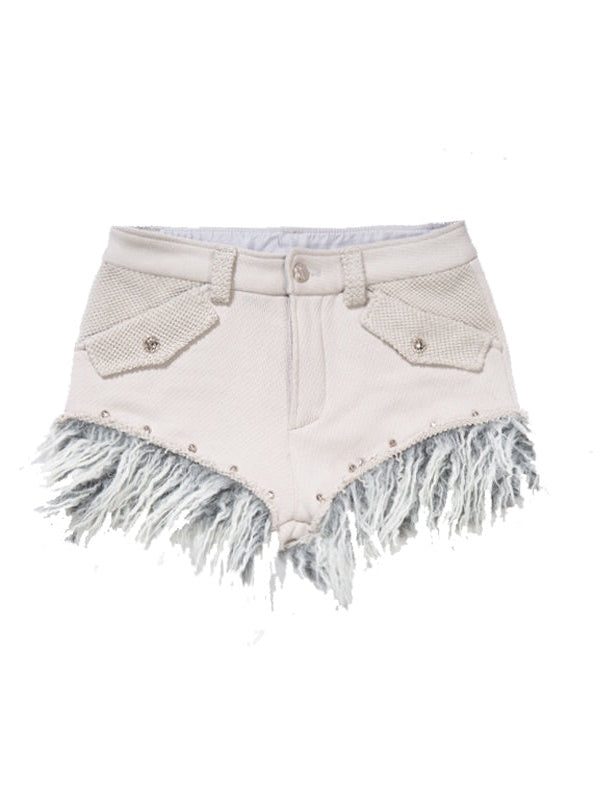 Hair Stitching Short Pants