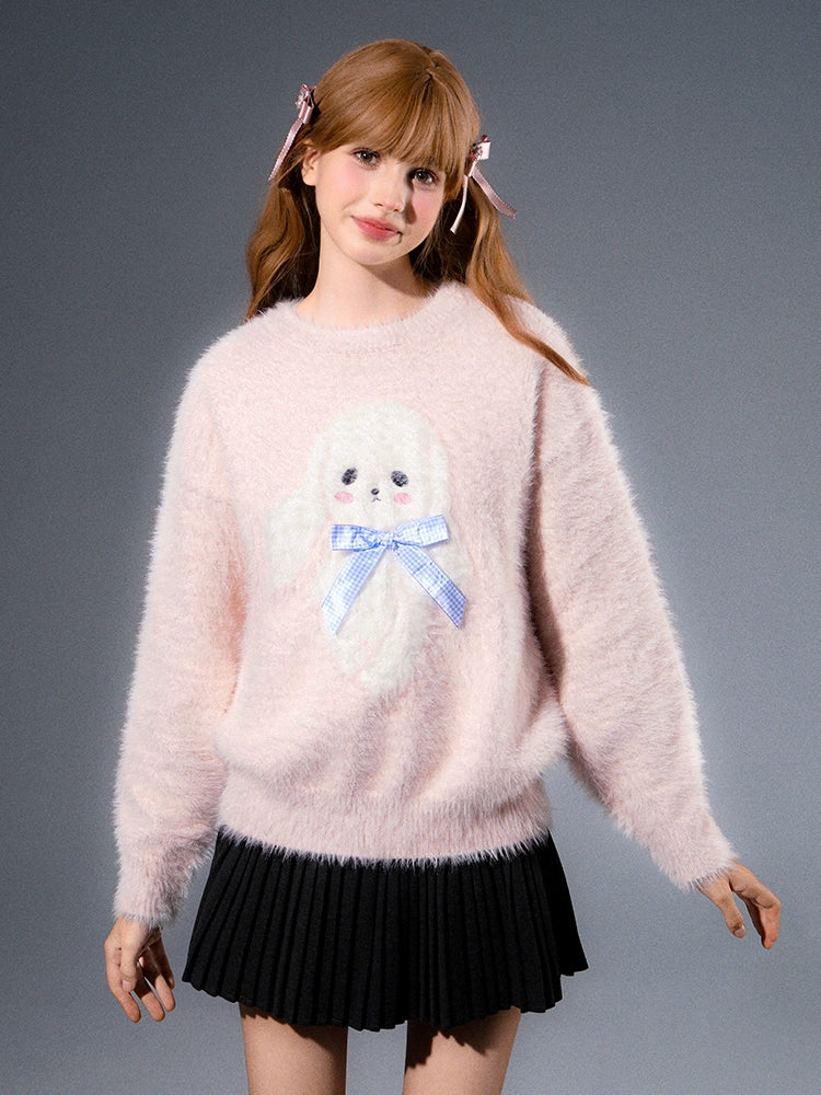 Bear Rabbit Round Neck Sweater