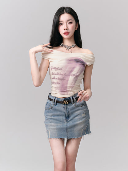 Cool Style Off-shoulder Slim Fit Cutsew