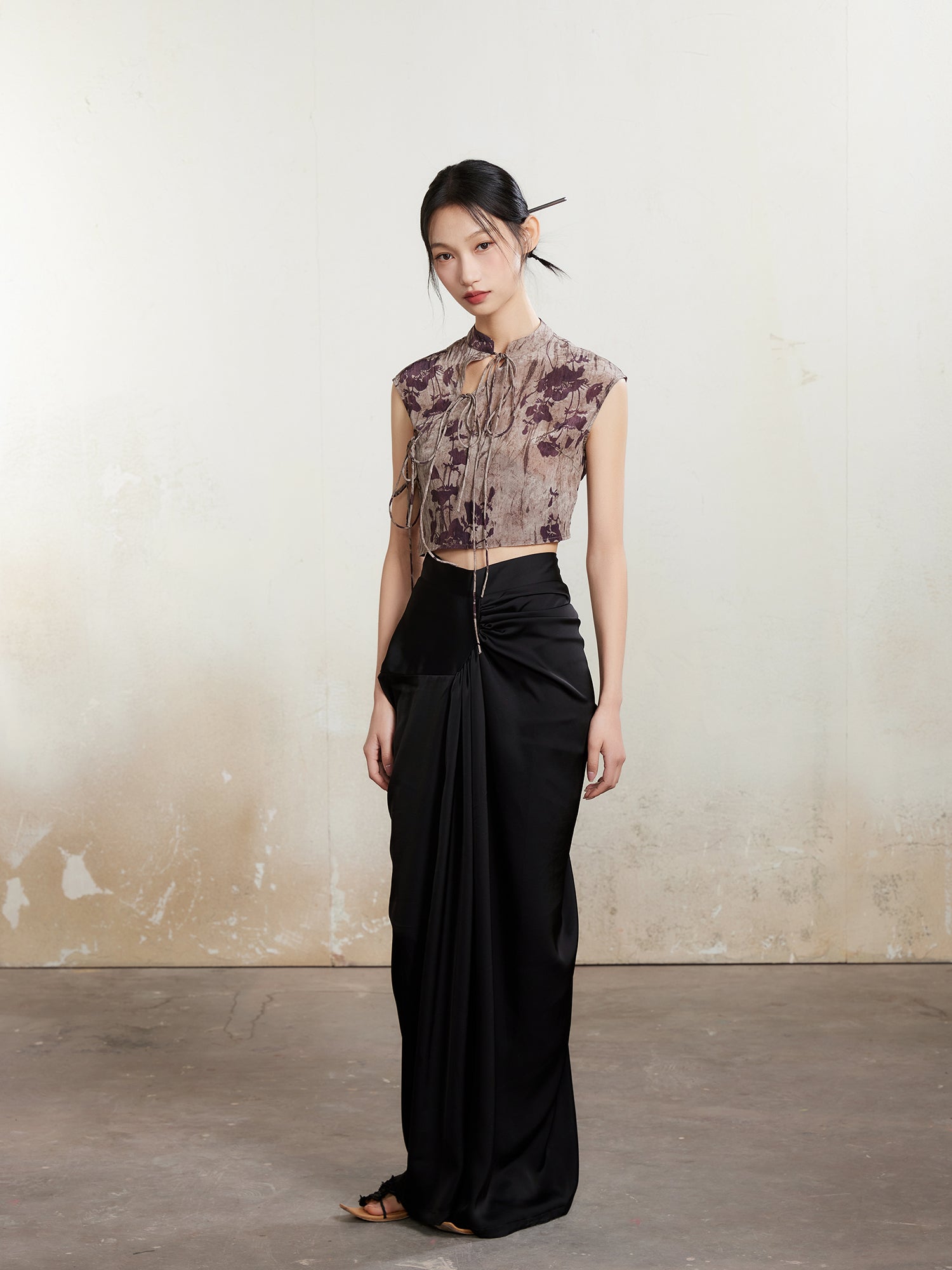 Venus Silhouette Elegant Drape Long Skirt