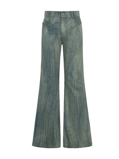 Denimer dreidimensionale vertikale Muster-Flare-Jeans