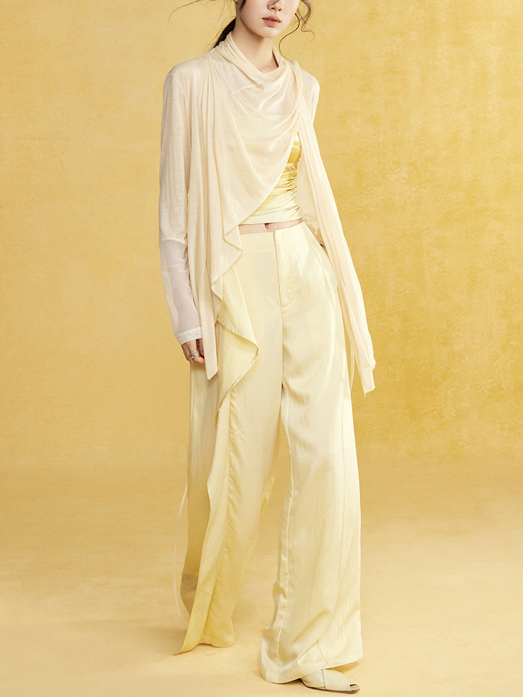 Light Knitted Drape Gown Cardigan