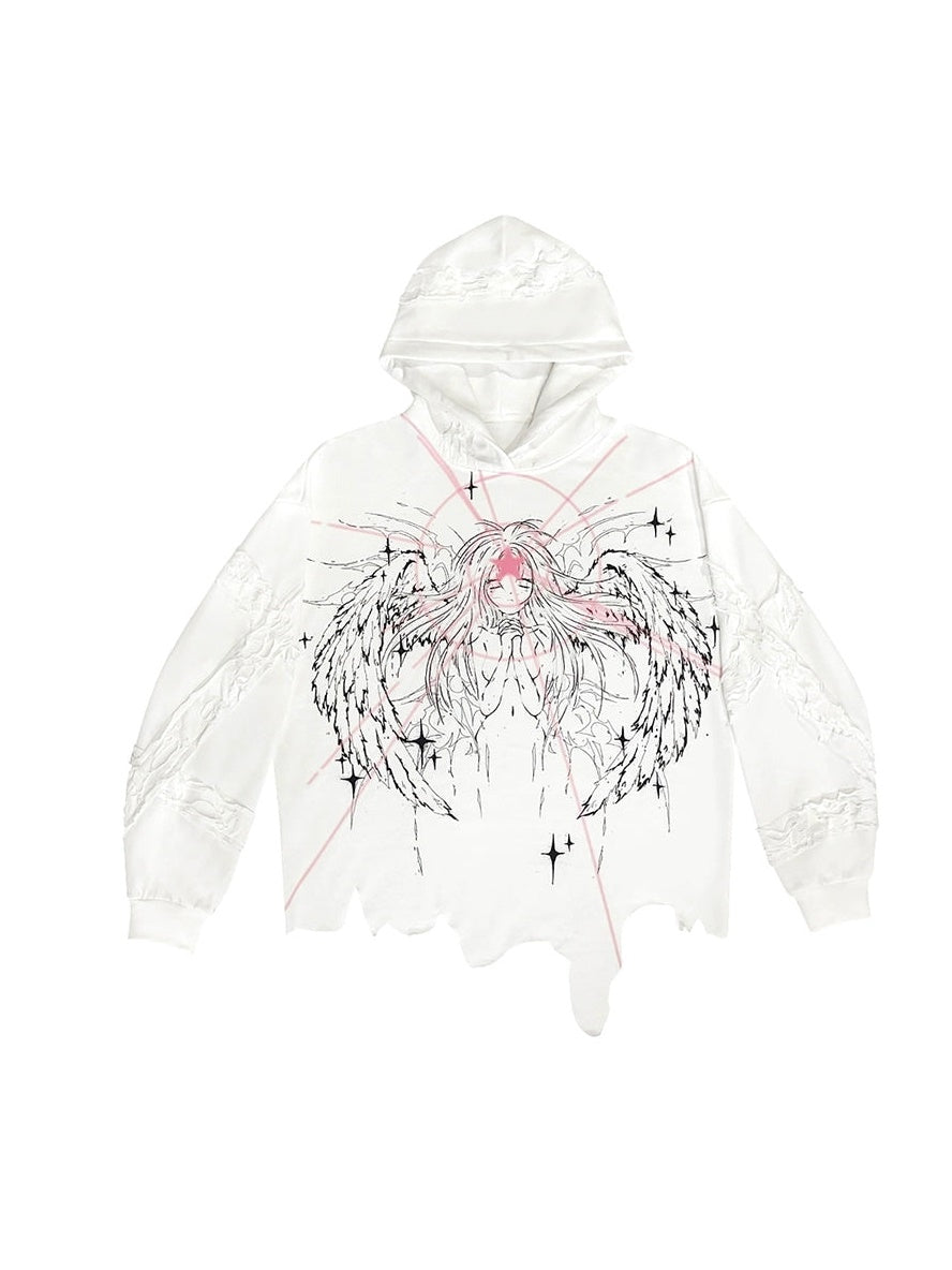 Magic Angel Print Hooded Sweat