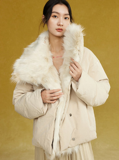 Detachable Fur Collar Short Down Jacket