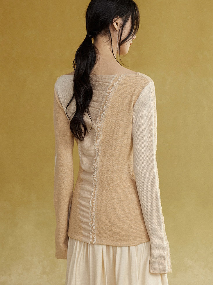 Flowing Jacquard Pullover Sweater