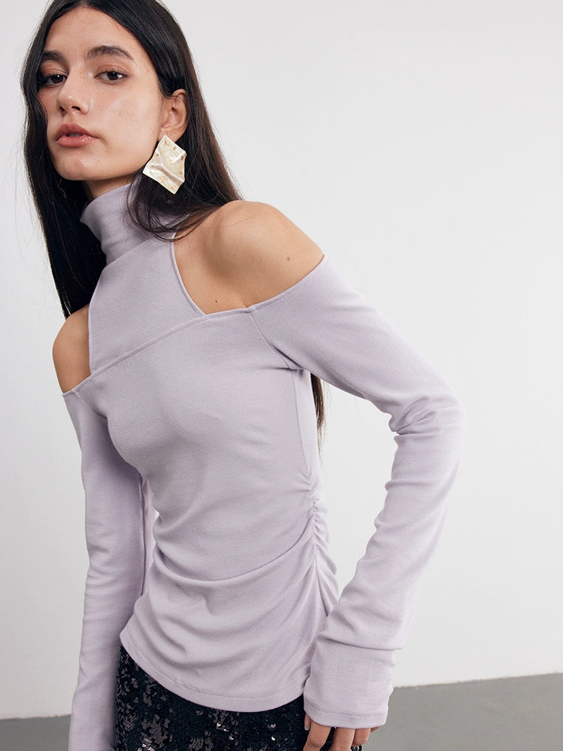 High Neck Hollow Off Shoulder Bottoming Top