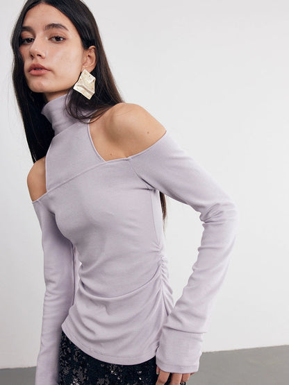 High Neck Hollow Off Shoulder Bottoming Top