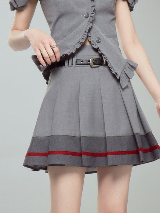 Contrast Ribbon PLEATED SKIRT – ARCANA ARCHIVE