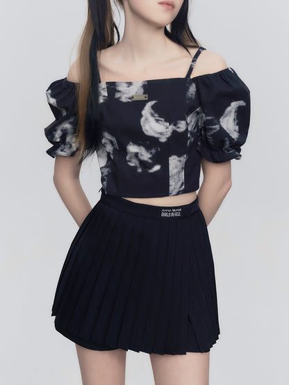 Strap OFF-SHOULDER PUFF SLEEVE TOP