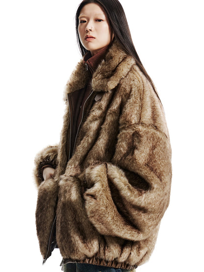 Loose Strap Eco-friendly Fur Plush Jacket