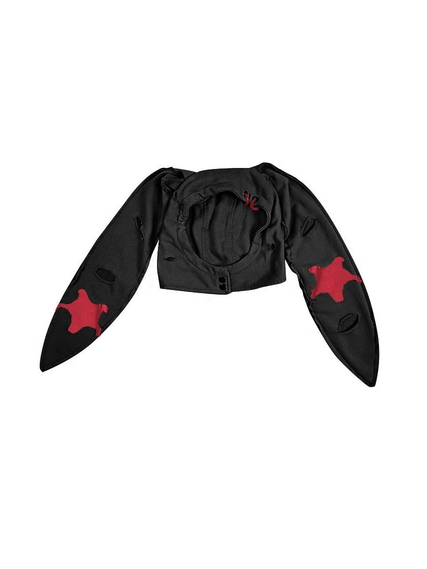 Five-pointed Star Hole Rabbit Ear Hooded Hat