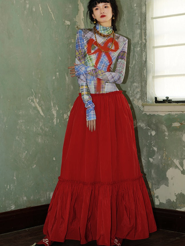 two color dress designs Multi Color Organza Pleated Double-Faced Viscose Long Dress White