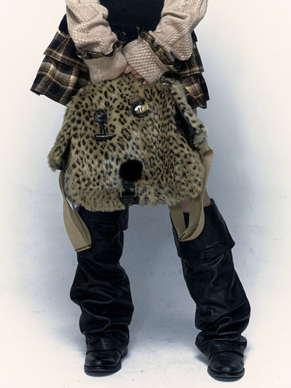 Street Leopard Print Puppy Backpack