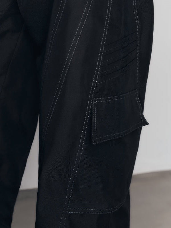 Pantalon décontracté de conception de courbe haute taille