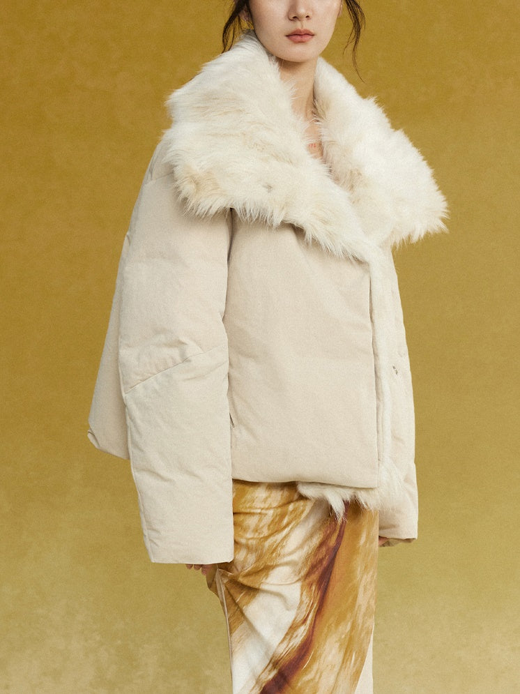 Detachable Fur Collar Short Down Jacket