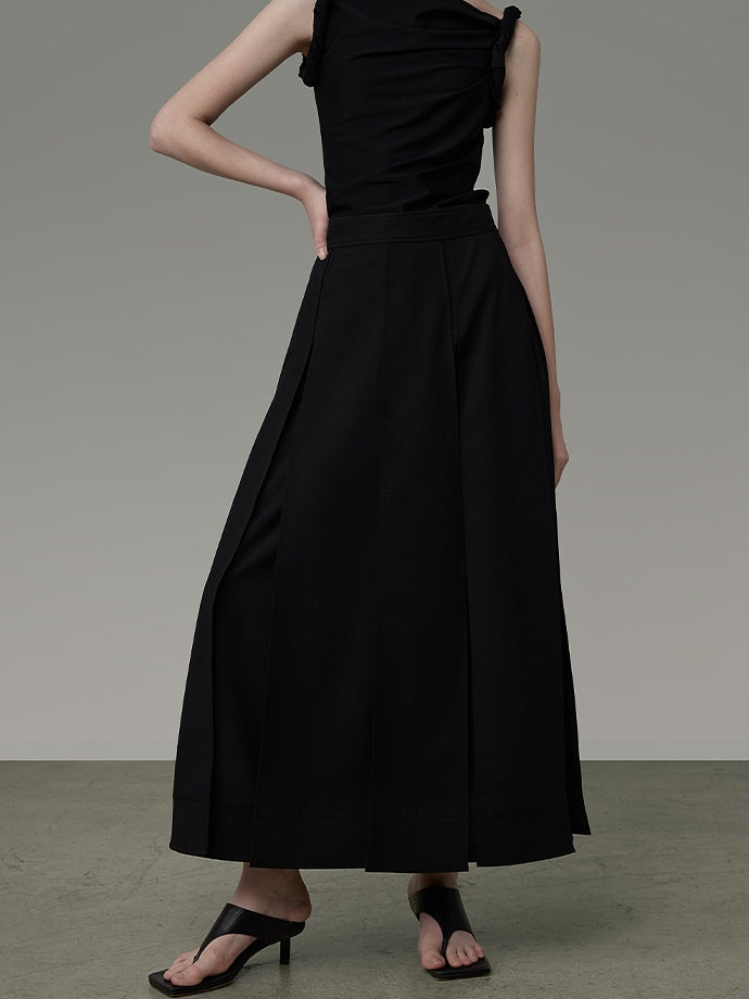 Layered Design A-line Long Skirt