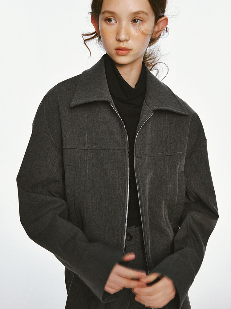 Wide Silhouette Swing Top Jacket