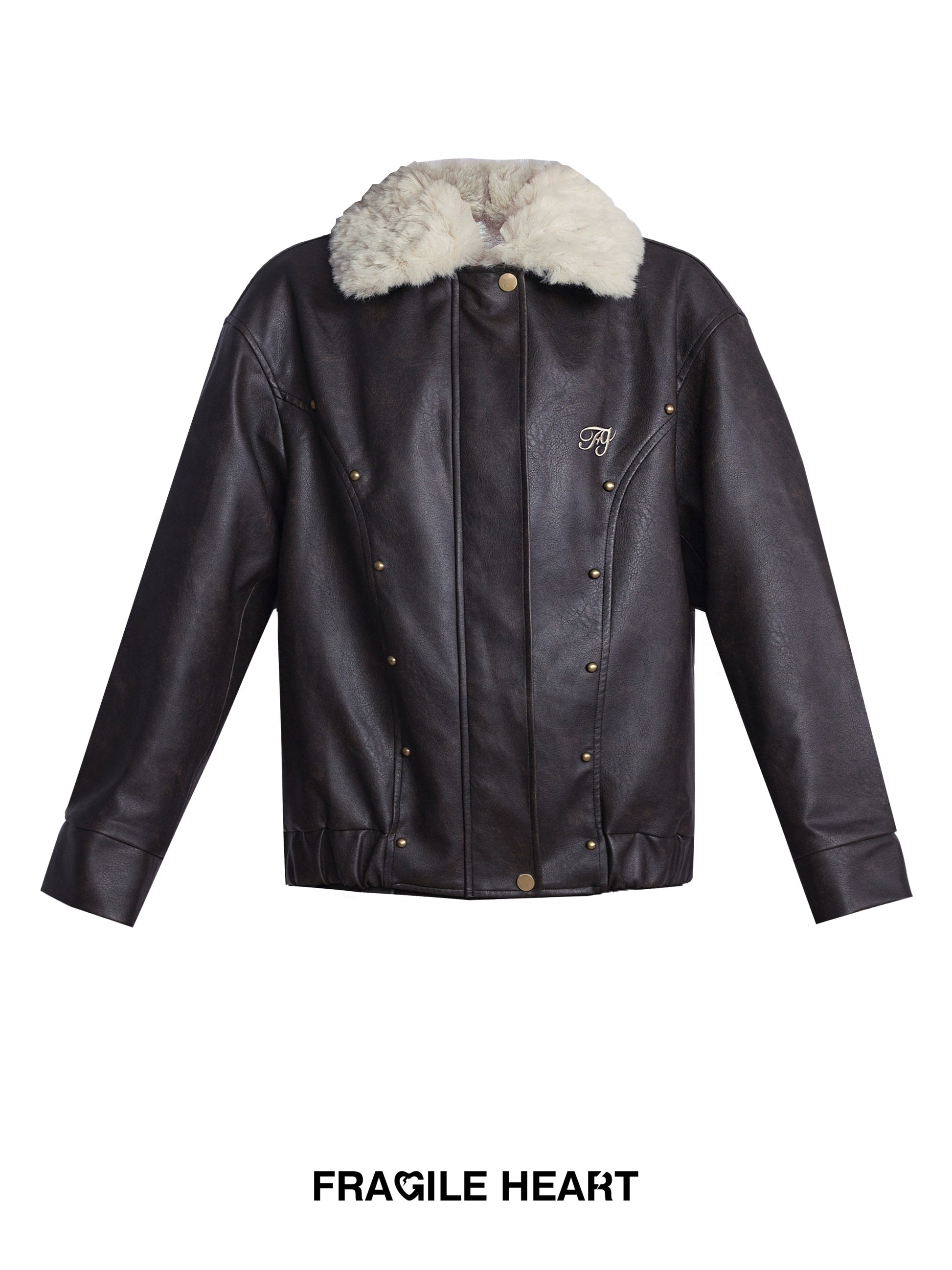 Plus Velvet Lederjacke und Fleckenrock