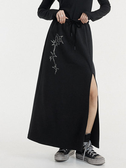 A-line Slit Long Skirt