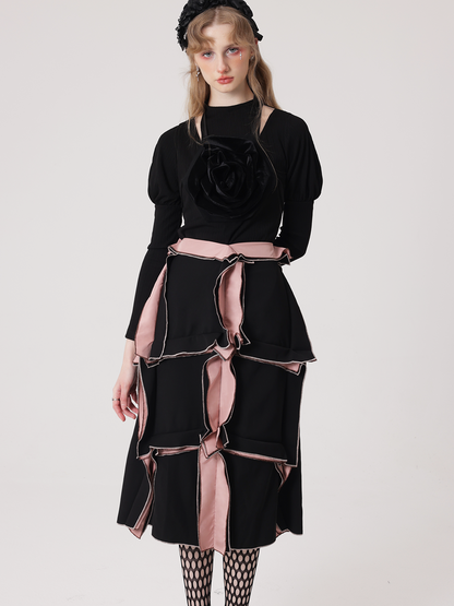 Three-dimensional Tailoring Rose Petal Skirt