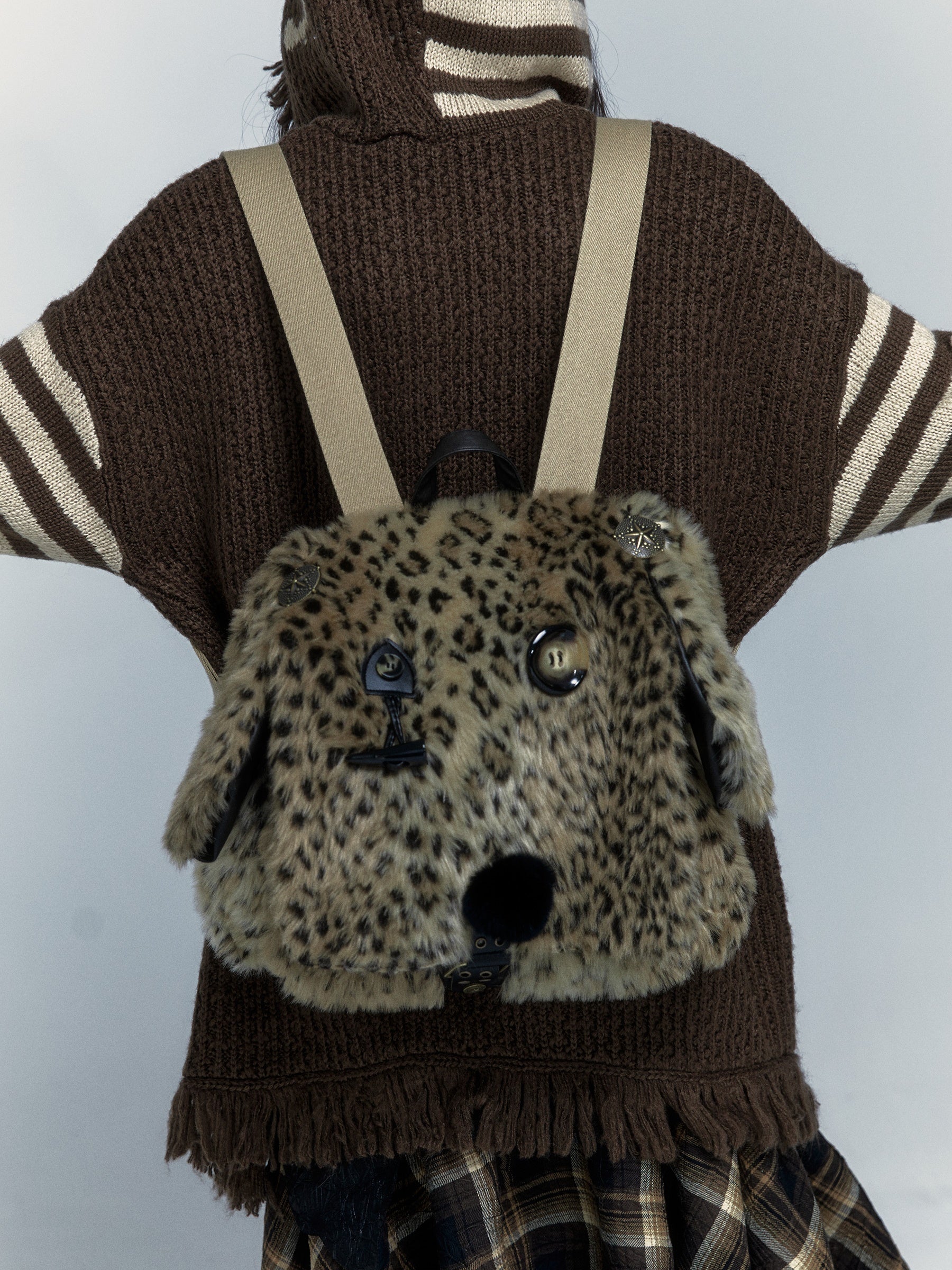 Street Leopard Print Puppy Backpack