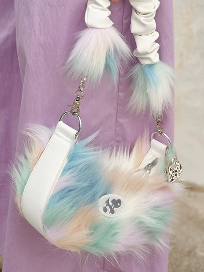 Colorful Furry Shoulder Bag