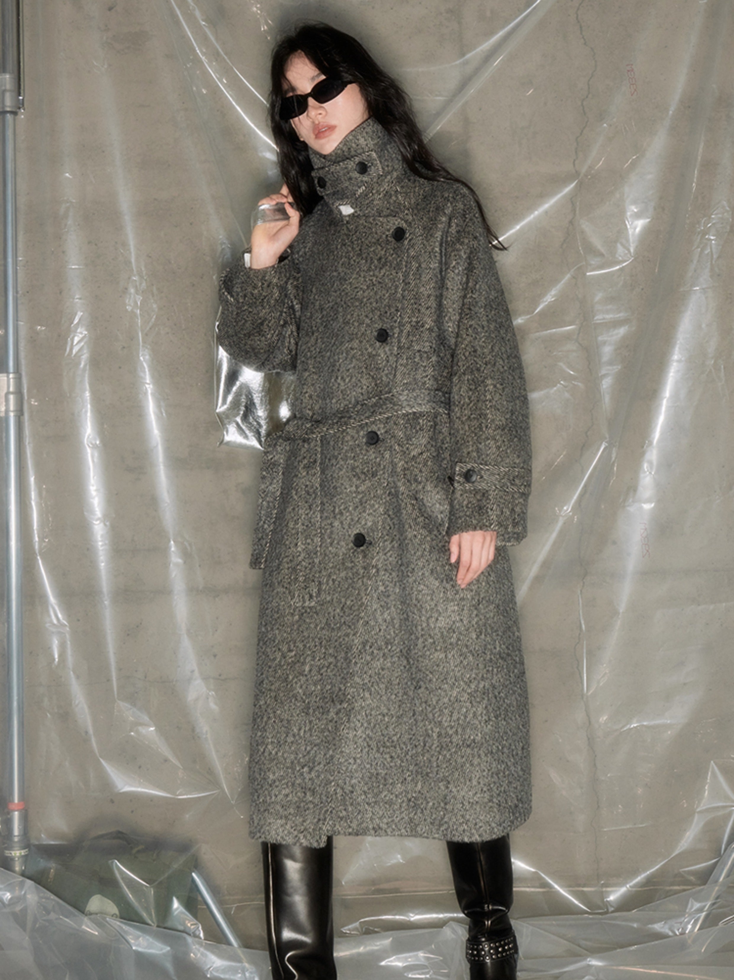 Loose Middle Length Belt Coat