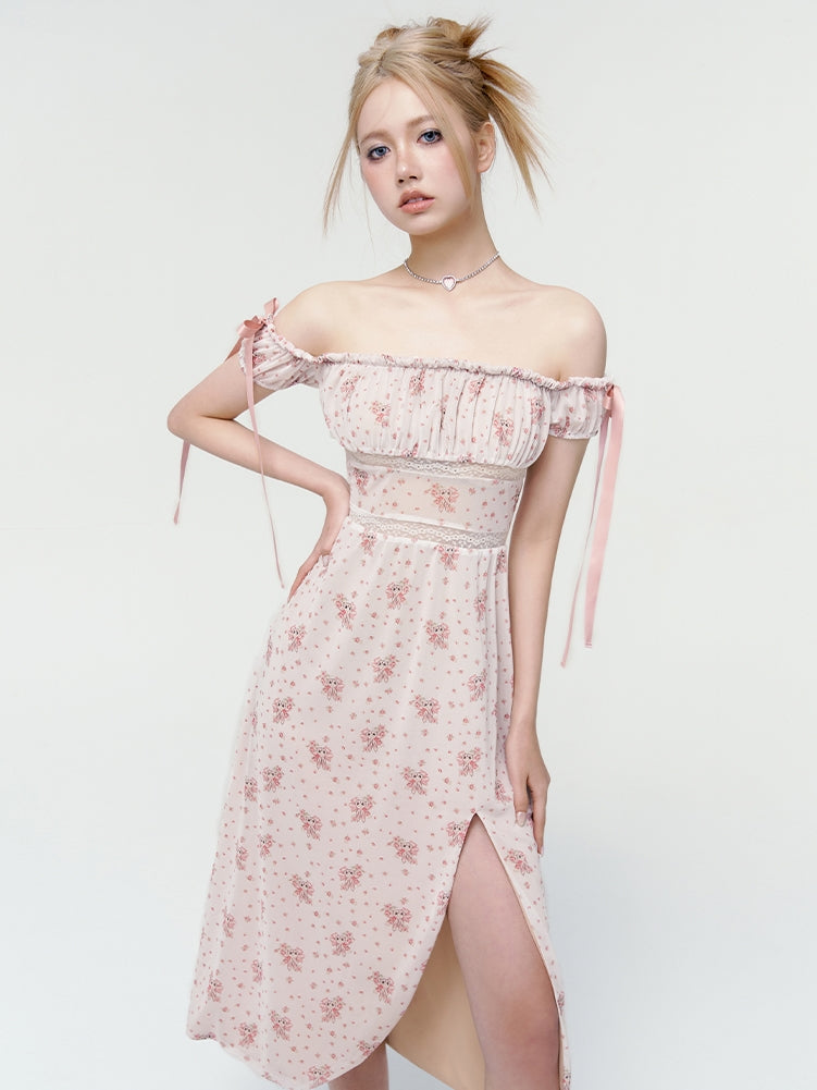 Flower Rabbit Off-SHOULER FEMININE ONE-PIECE