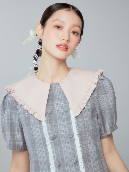 Doll Collar Plaid One-piece