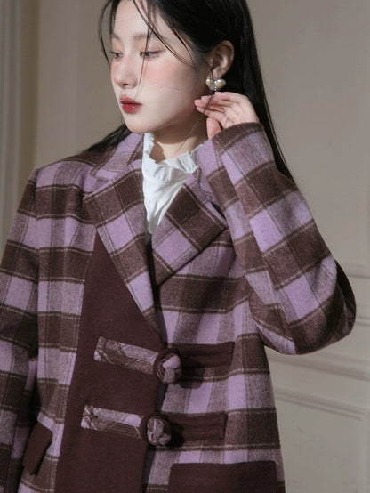 Plaid Long Chester Coat