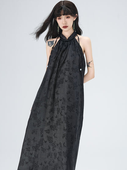 American Sleeve Butterfly Jacquard Dress