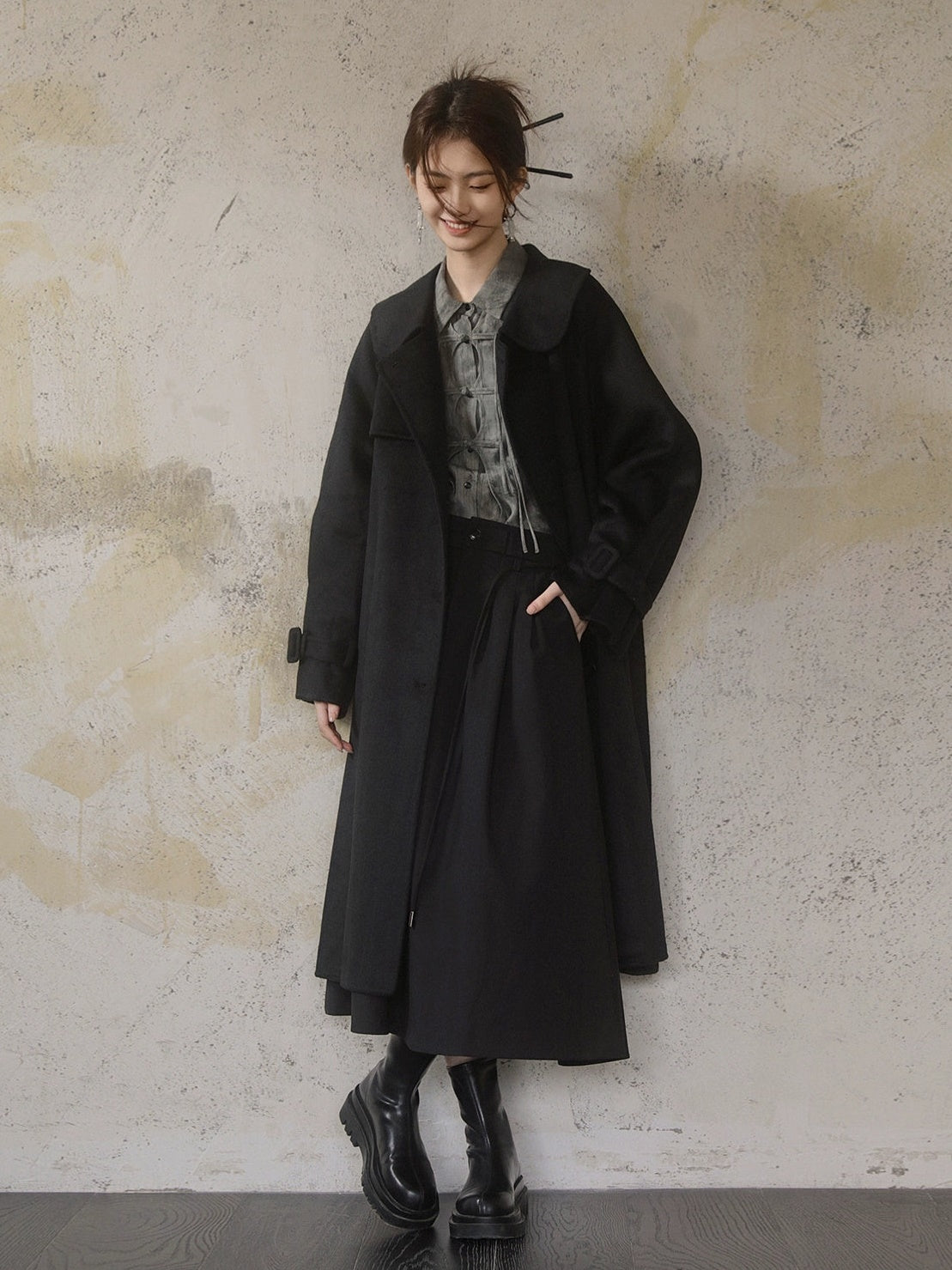 Double-sided Woolen College Style Coat