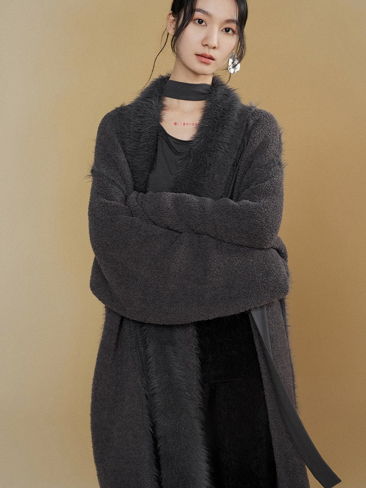 Velvet Imitation Mink Double-sided Knitted Cardigan