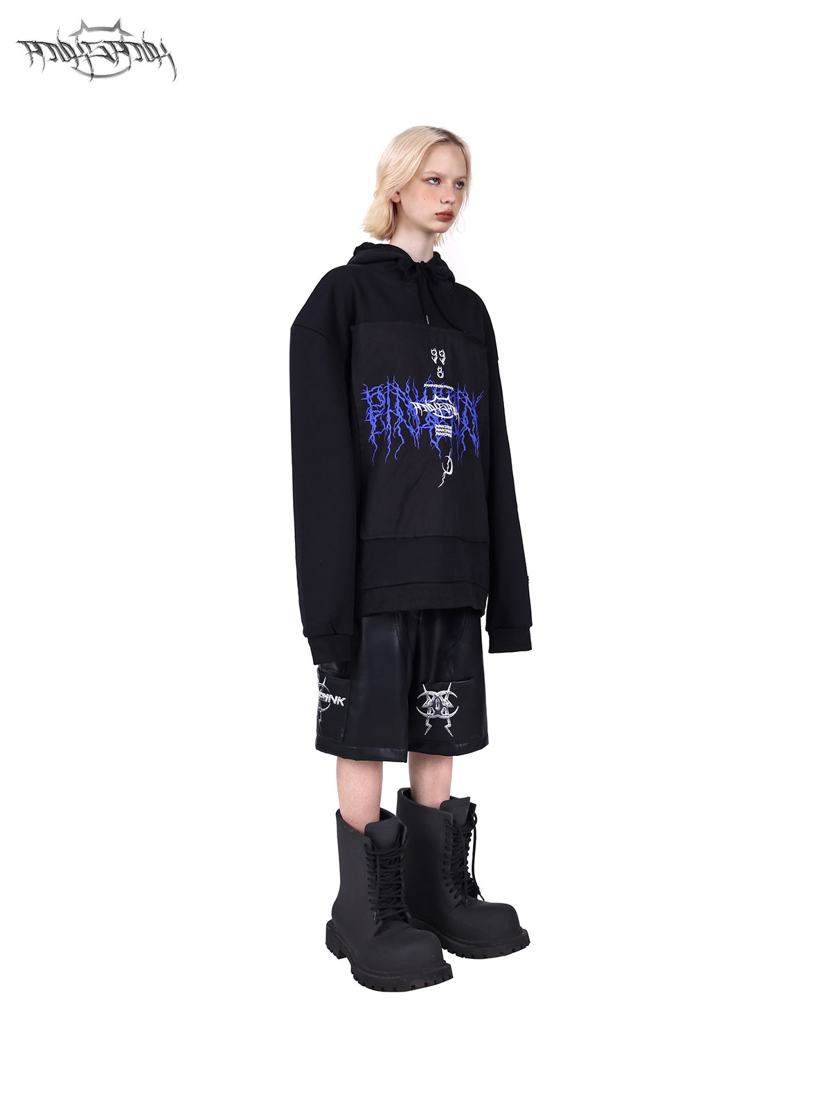 LOGO Embroidered Genderless Hooded Sweat